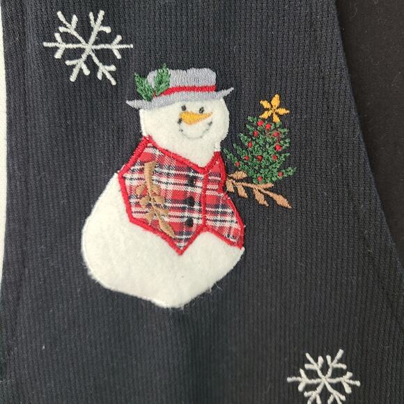 Vintage Sara Studio applique snowman vest,1X, EUC - Picture 5 of 6
